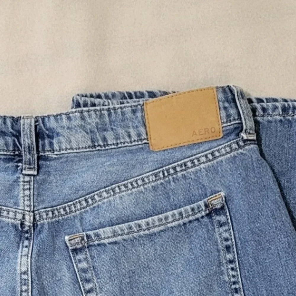 Aeropostale High Rise Wide Leg Jeans Medium Wash Blue‎ Denim Size 12 RN154379